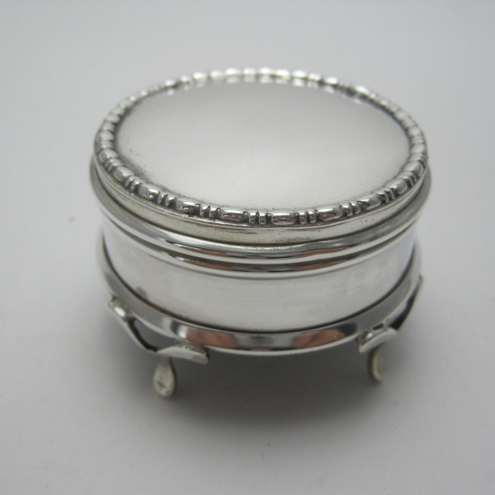 Silver Jewellery or Trinket Box with Blue Velvet Lining (1 of 6)