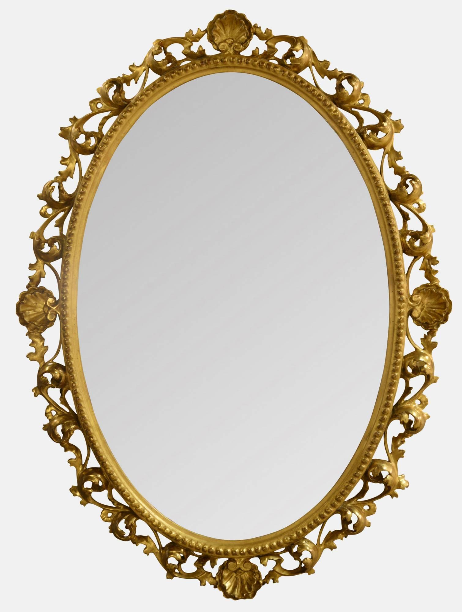 19th Century Carved Oval Mirror (1 of 1) 19th Century Carved Oval Mirror (1 of 1)