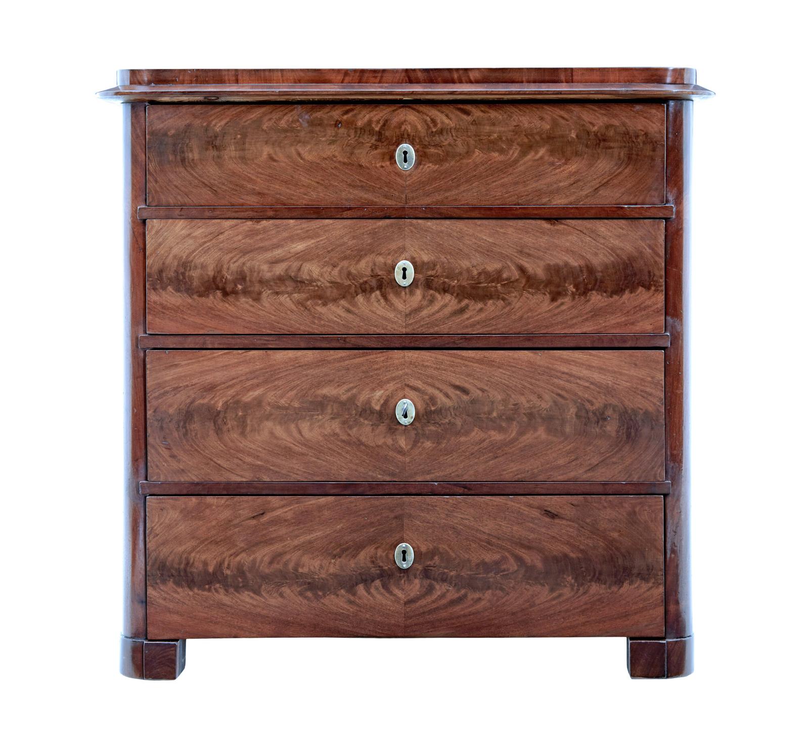 Mid 19th Century Flame Mahogany Chest of Drawers (1 of 9)