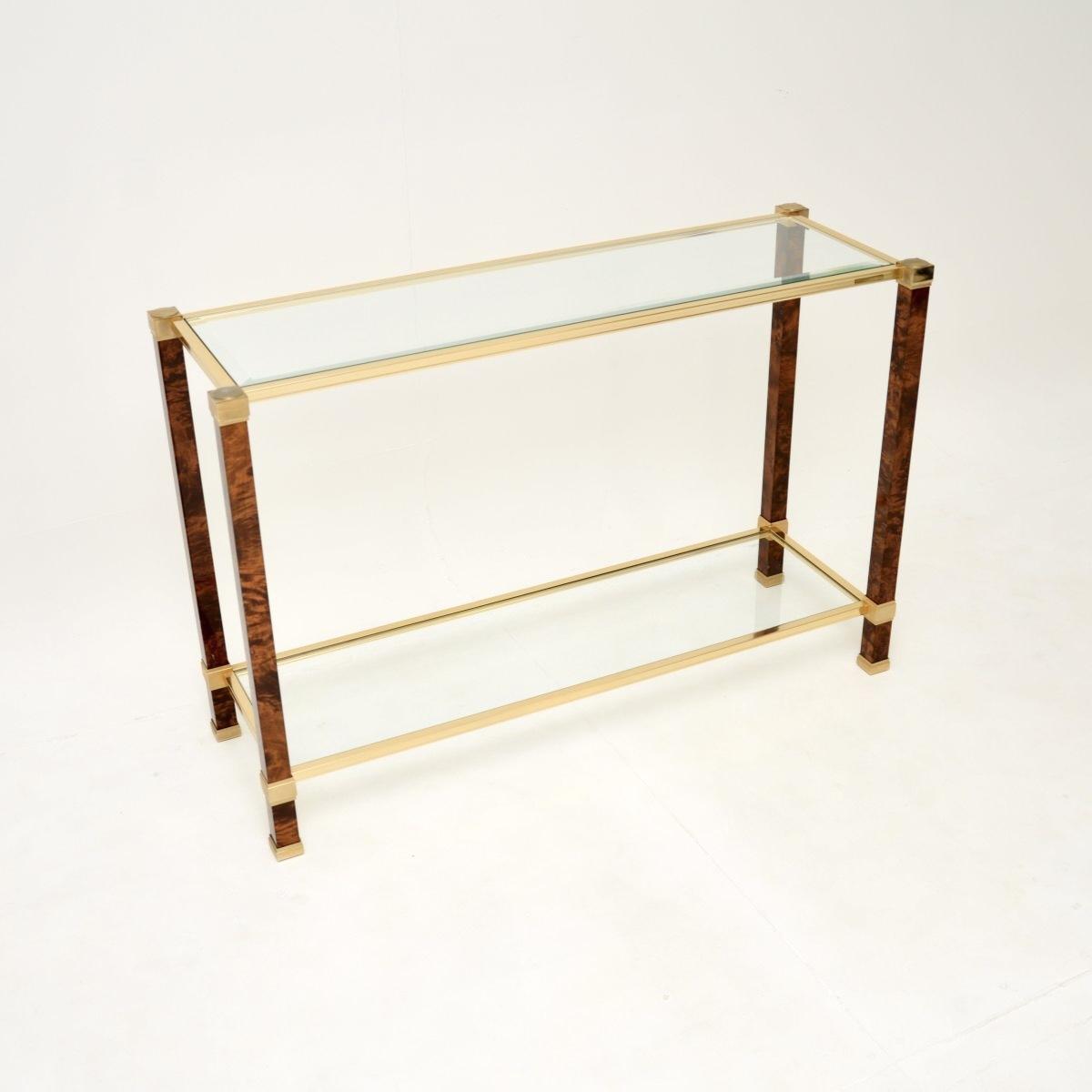 Vintage French Walnut and Brass Console Table by Pierre Vandel Paris (1 of 9) Vintage French Walnut and Brass Console Table by Pierre Vandel Paris (1 of 9)