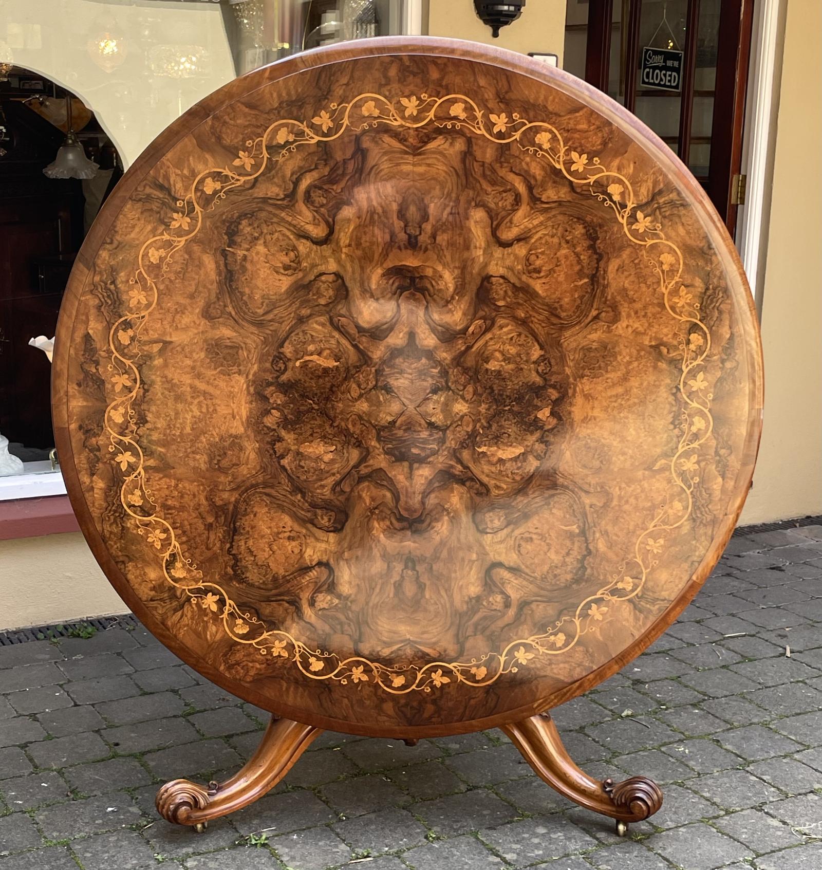 Outstanding Victorian Burr Walnut Centre Dining Table (1 of 14) Outstanding Victorian Burr Walnut Centre Dining Table (1 of 14)
