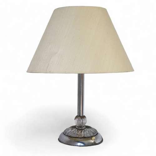 French Art Deco Table Lamp with Chrome & Baccarat Crystal c.1930 (1 of 8) French Art Deco Table Lamp with Chrome & Baccarat Crystal c.1930 (1 of 8)