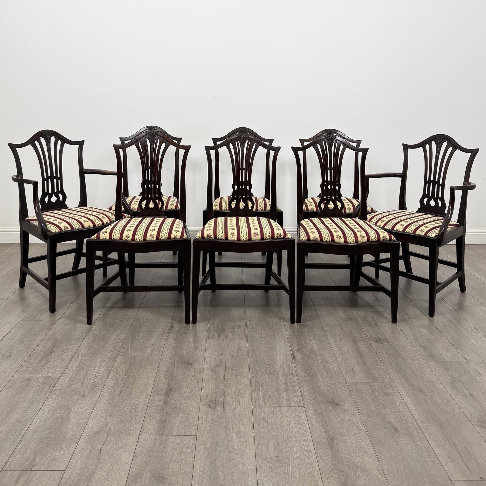 Antique 19th Century Set Of 8 Shield Back Dining Chairs (1 of 9) Antique 19th Century Set Of 8 Shield Back Dining Chairs (1 of 9)