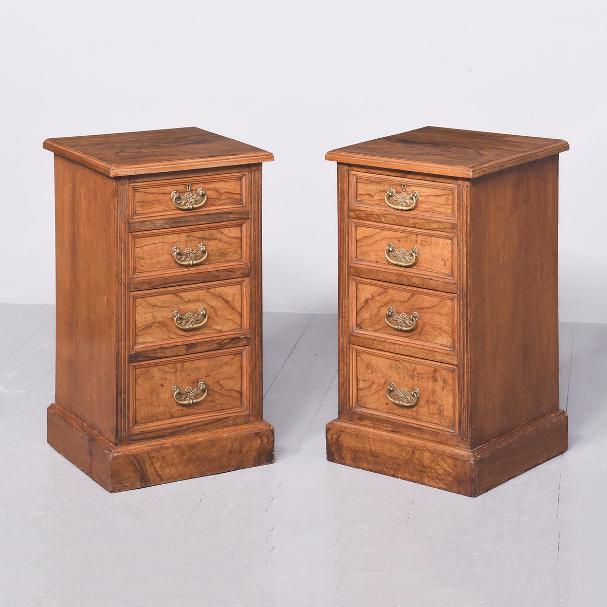 Rare Pair of Late Victorian Figured Elm and Ash Chest of Drawers/bedsidelockers (1 of 7)
