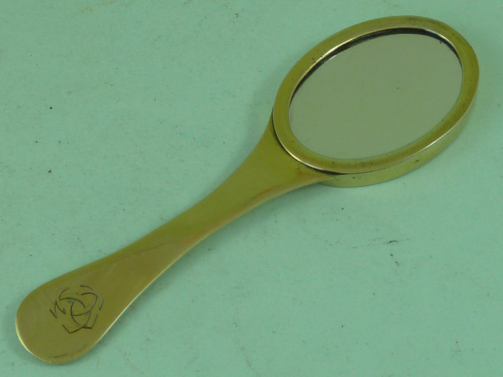 Victorian Silver Gilt Dental Mirror Sterling Hallmarked 1890 London (1 of 5)