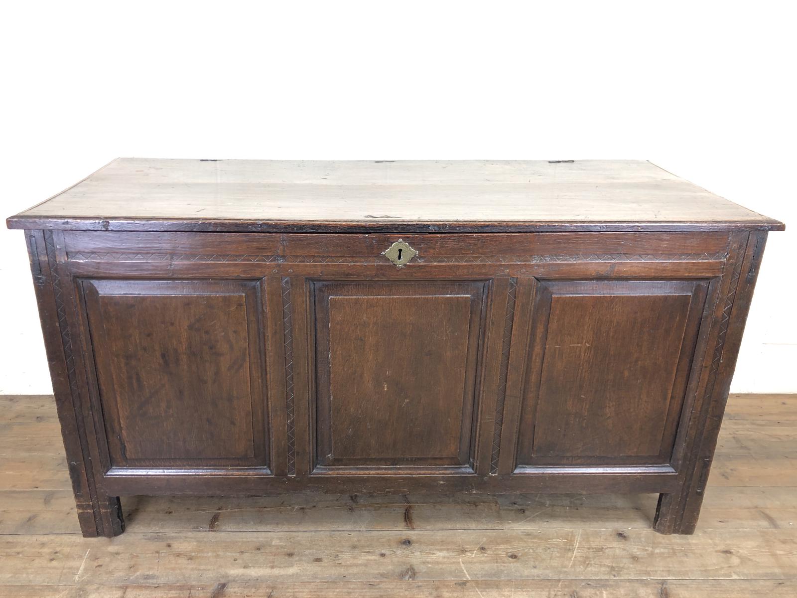 Antique 18th Century Oak Coffer with Panel Front (1 of 12) Antique 18th Century Oak Coffer with Panel Front (1 of 12)