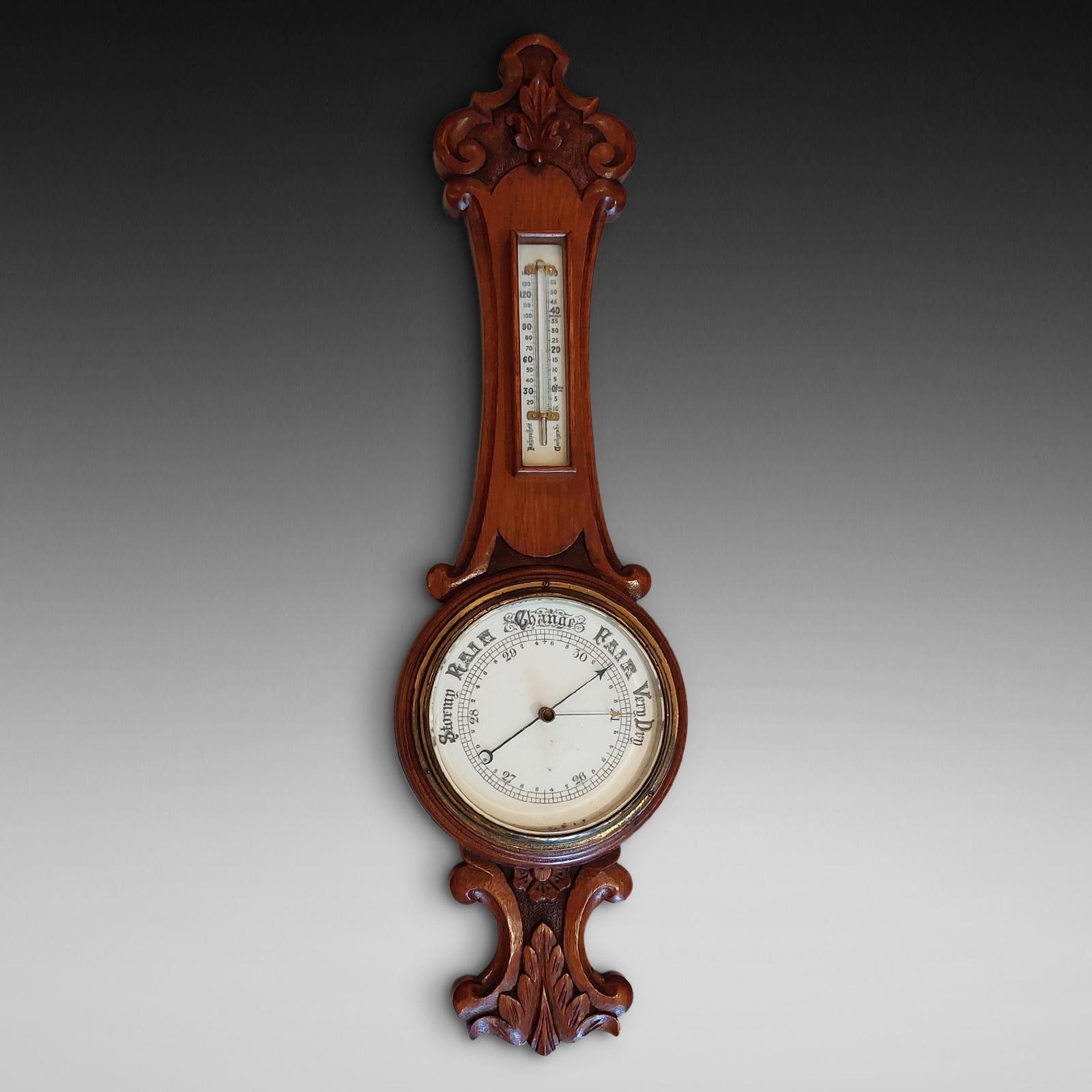 Early 20thc Mahogany Cased Aneroid Barometer (1 of 4) Early 20thc Mahogany Cased Aneroid Barometer (1 of 4)