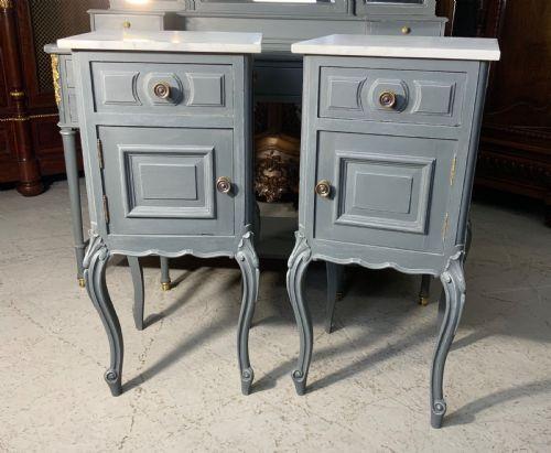 Pair of French Bedside Cabinets in Plummet Grey (1 of 5)
