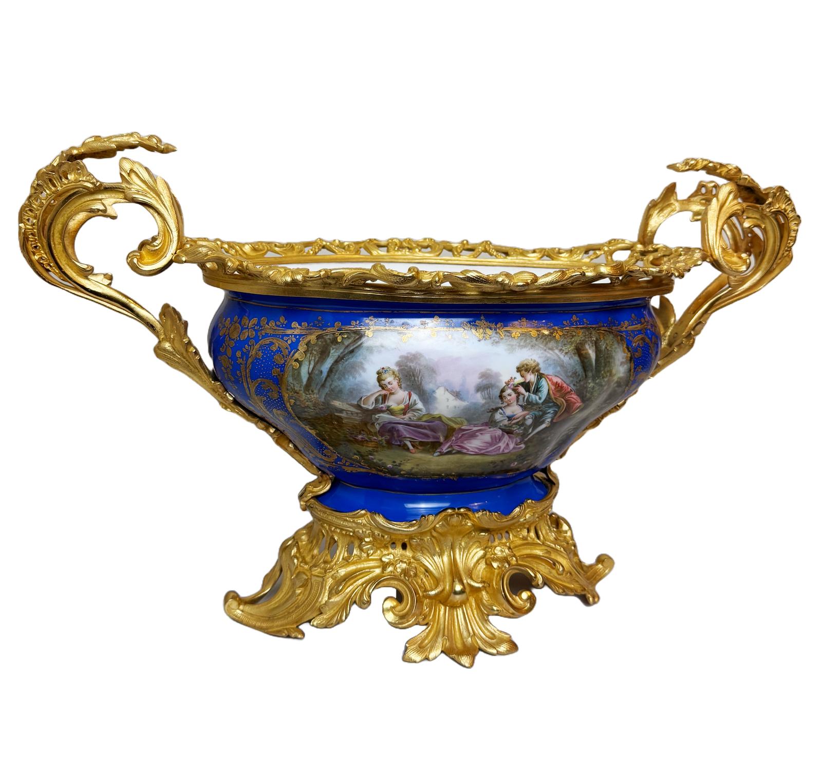 Mid 19th Century Sevres Porcelain Centrepiece with Gilt Bronze Mounts (1 of 9) Mid 19th Century Sevres Porcelain Centrepiece with Gilt Bronze Mounts (1 of 9)