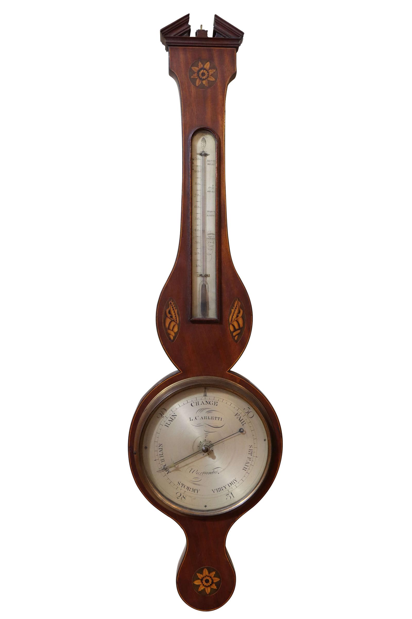 Fine George III Inlaid Mahogany Mercury Barometer by L. Carletti c.1800 (1 of 3)
