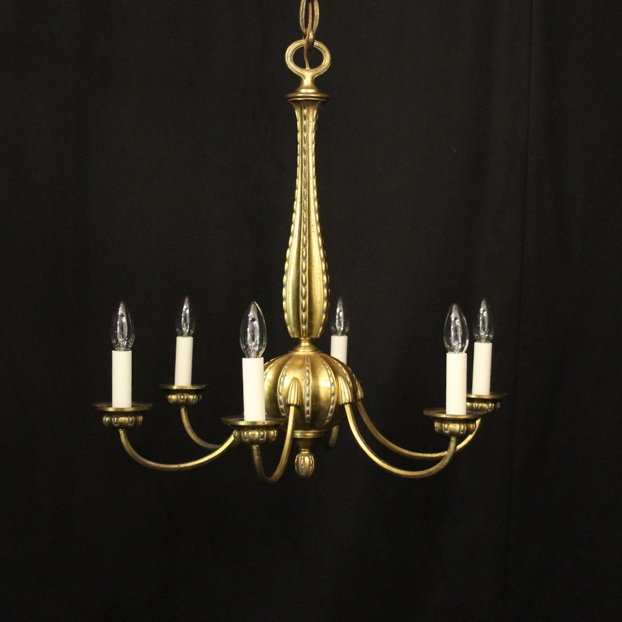 French Gilded Bronze 6 Light Antique Chandelier (1 of 10)