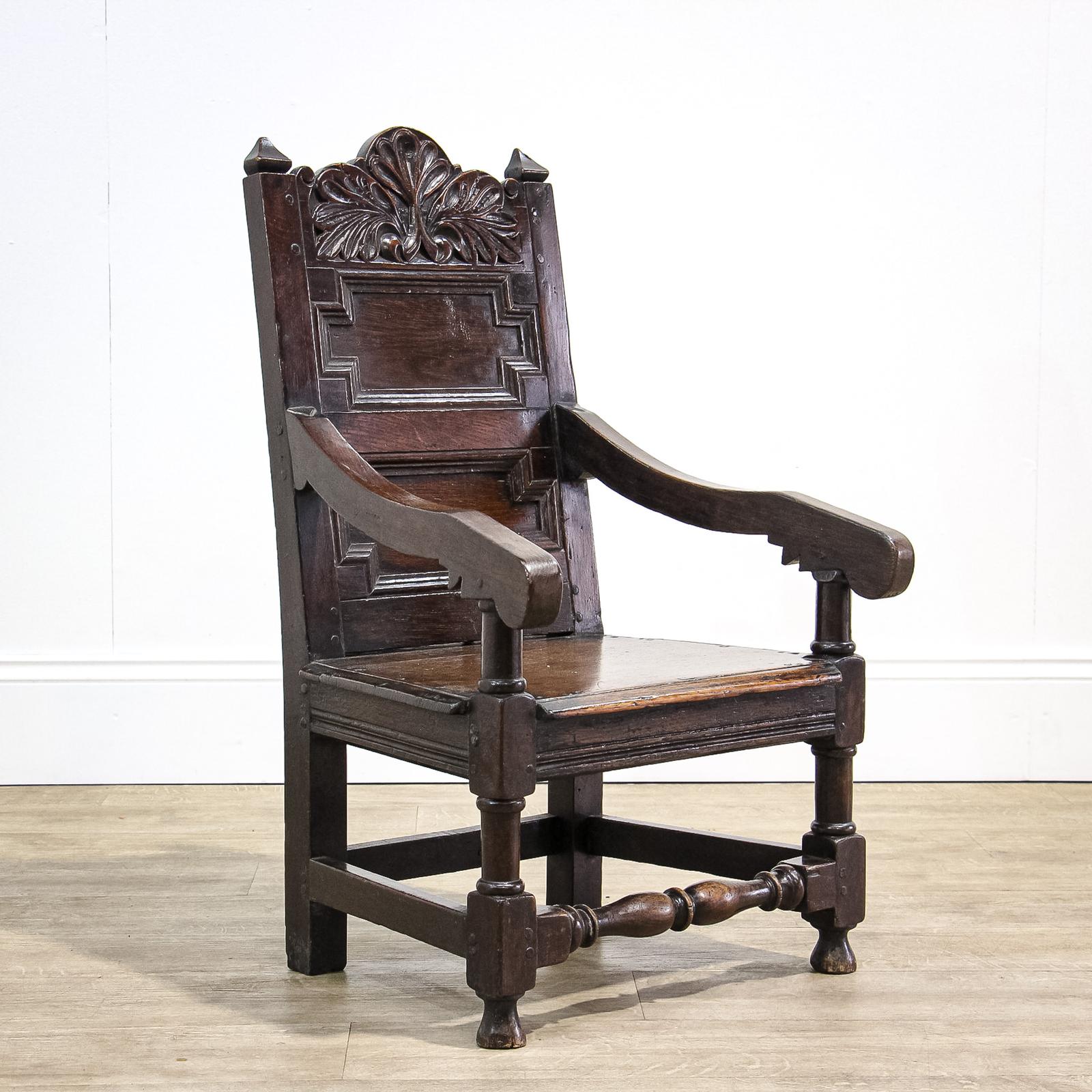 17th Century Low Wainscot Oak Chair (1 of 15)