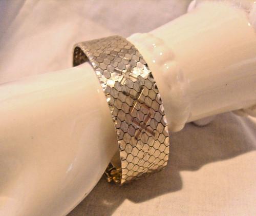 Silver Bracelet 1974 Vintage Wide Snake Skin Link 925 A*D 7"Length 43.6g (1 of 14)