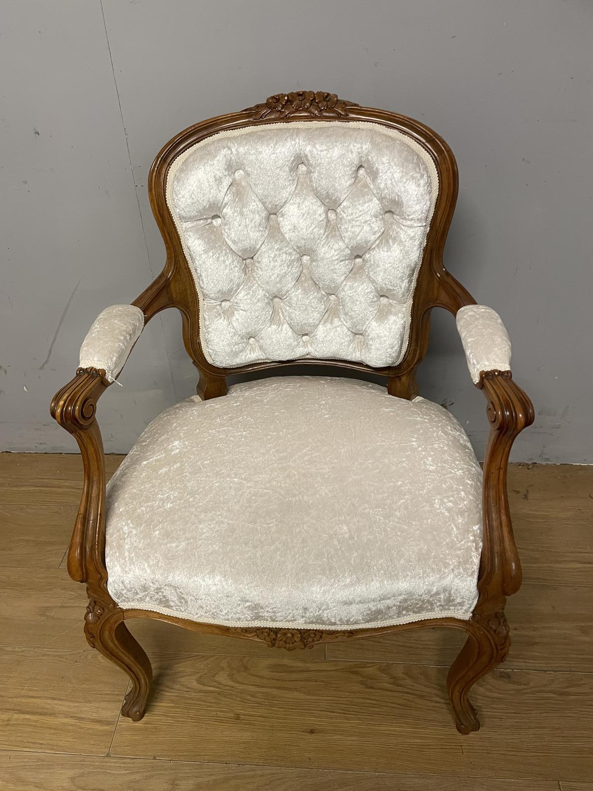 Solid Walnut Louis Quinze Style Armchair Circa 1900( (1 of 10)