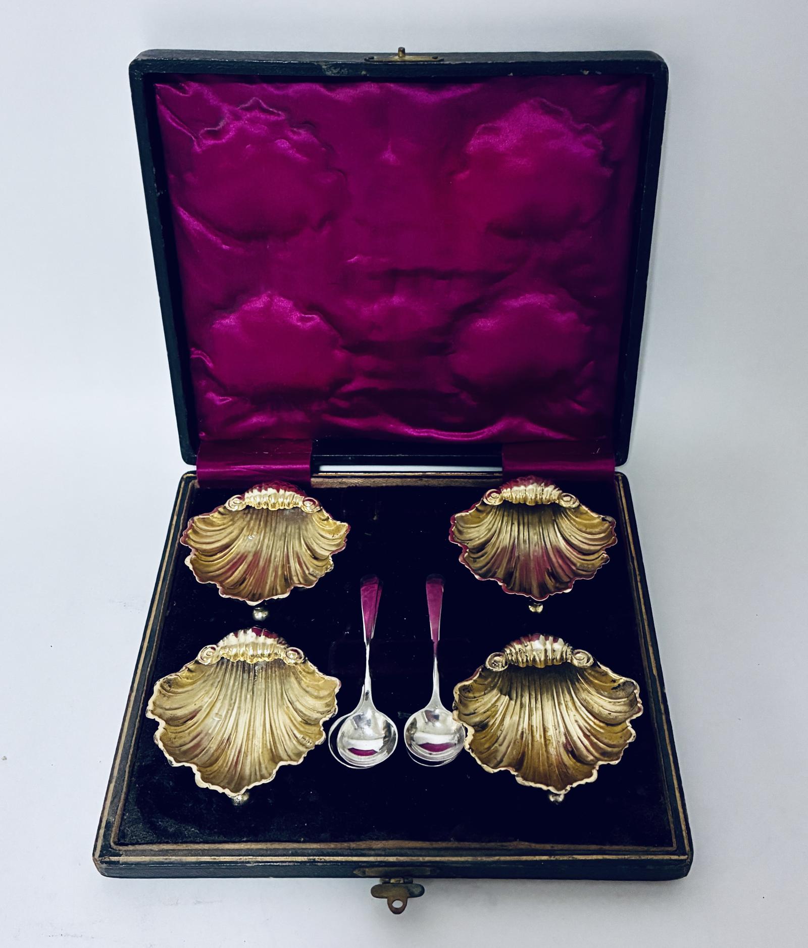 Set of 4 Victorian Silver Shell Salts (1 of 12) Set of 4 Victorian Silver Shell Salts (1 of 12)