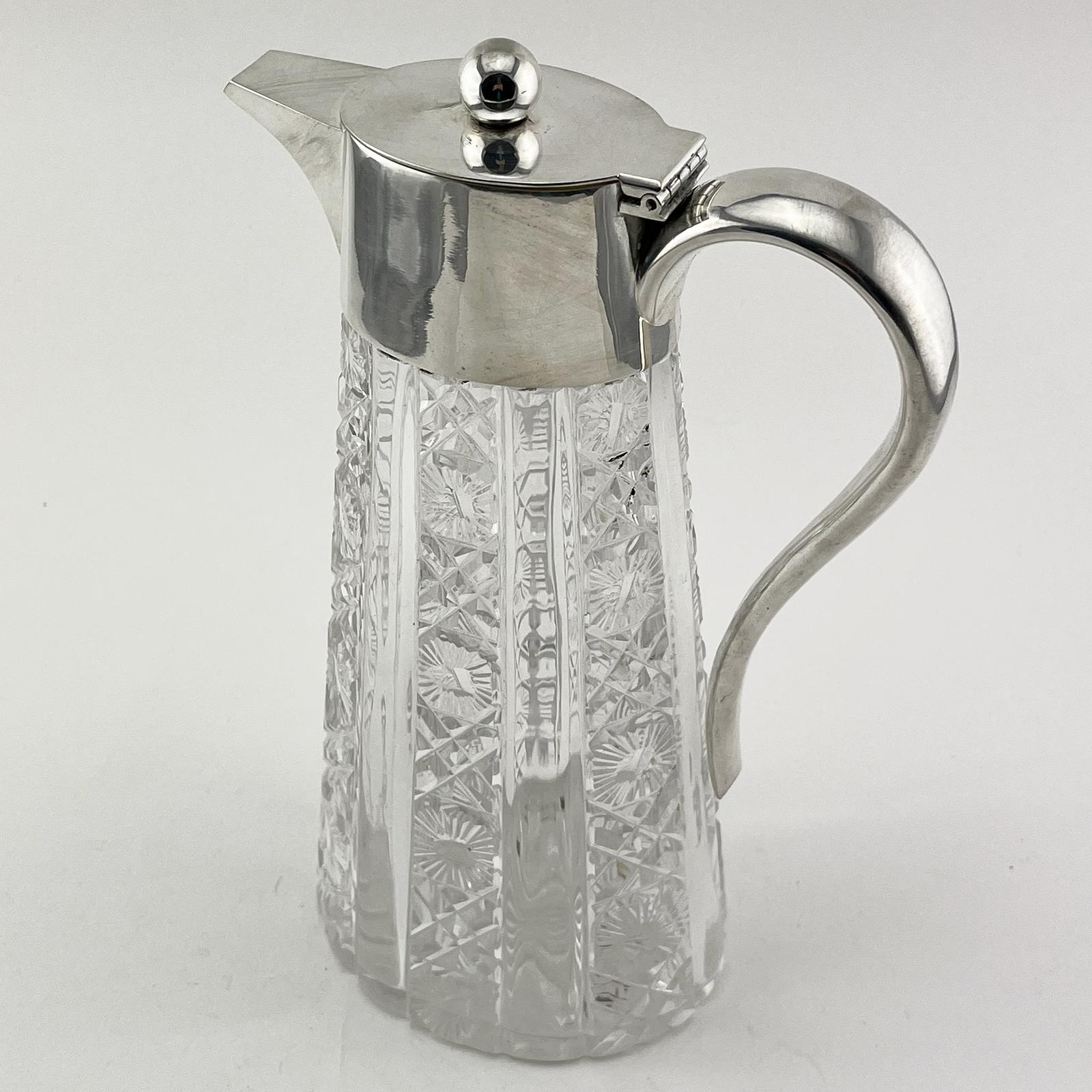 Good Quality Victorian Silver Plated Cut Glass Claret Jug (1 of 6)