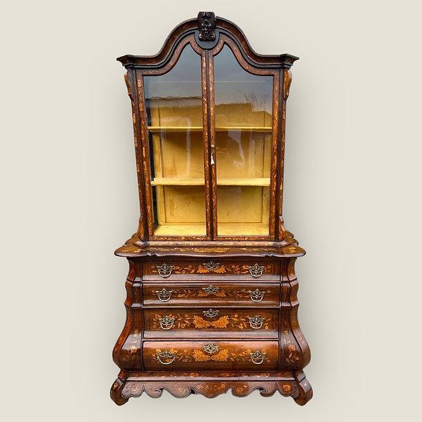 Edwards & Roberts Dutch Marquetry Display Cabinet on Chest (1 of 8)