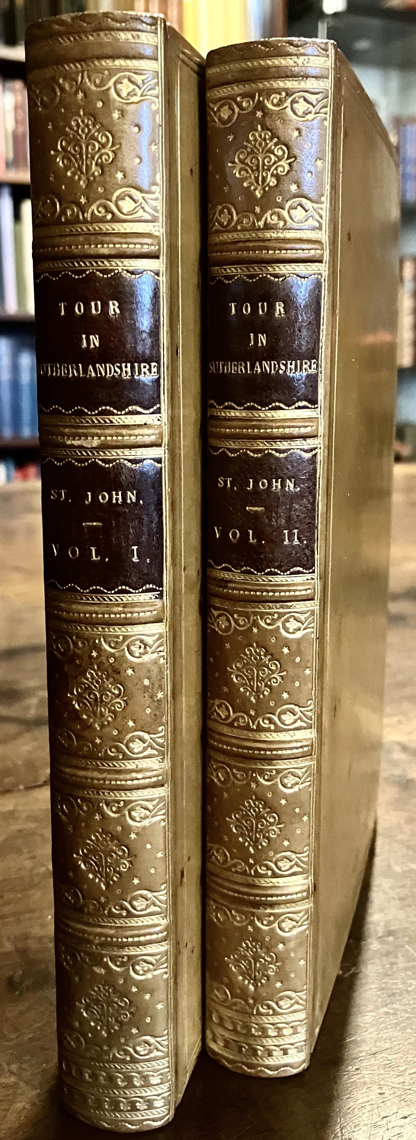 1849 A Tour in Sutherlandshire Scotland by C St John Sotheran Bindings 2 X Vols (1 of 4)