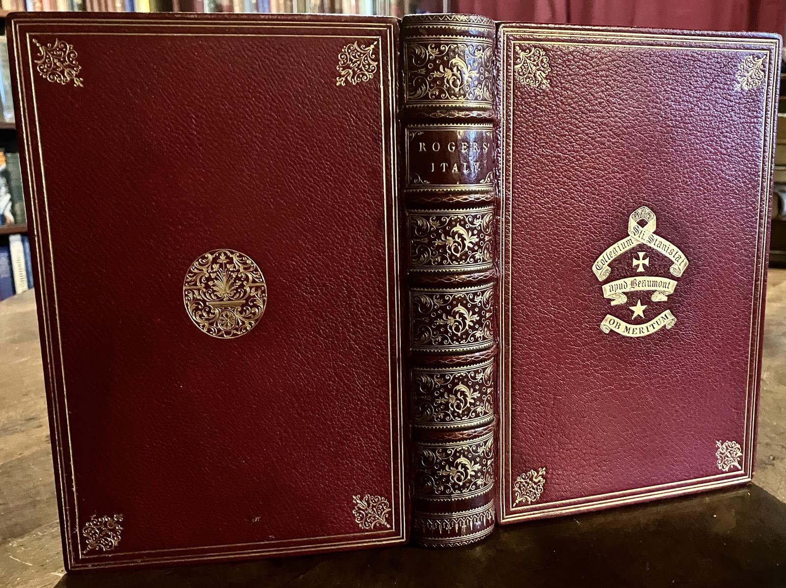 1859 Italy A Poem by Samuel Rogers Fine Leather Gilt Binding Military Bookplate (1 of 5)