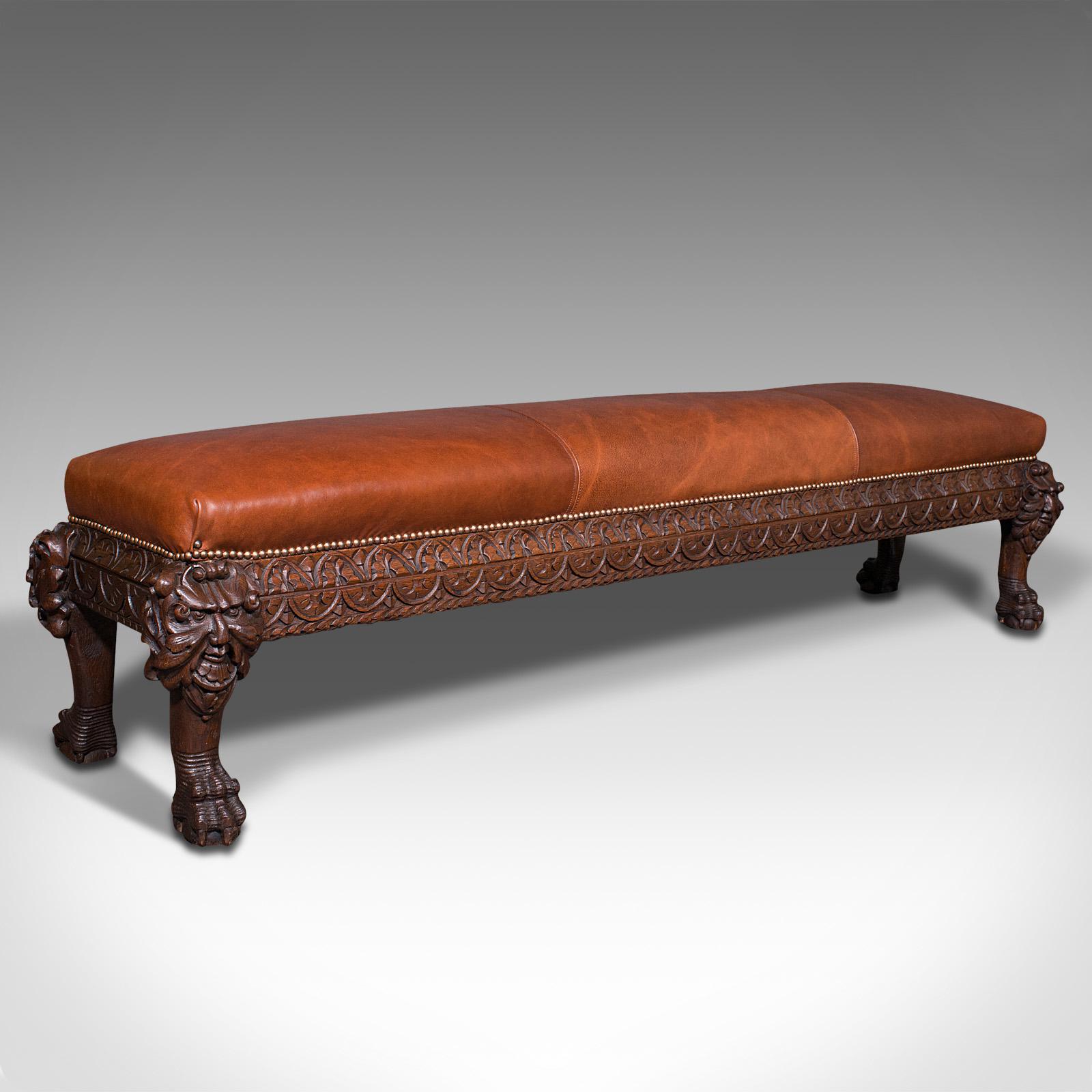 Antique Gothic Window Seat, Italian, Oak, Leather, Bench, Hall, Pew, Victorian (1 of 12) Antique Gothic Window Seat, Italian, Oak, Leather, Bench, Hall, Pew, Victorian (1 of 12)
