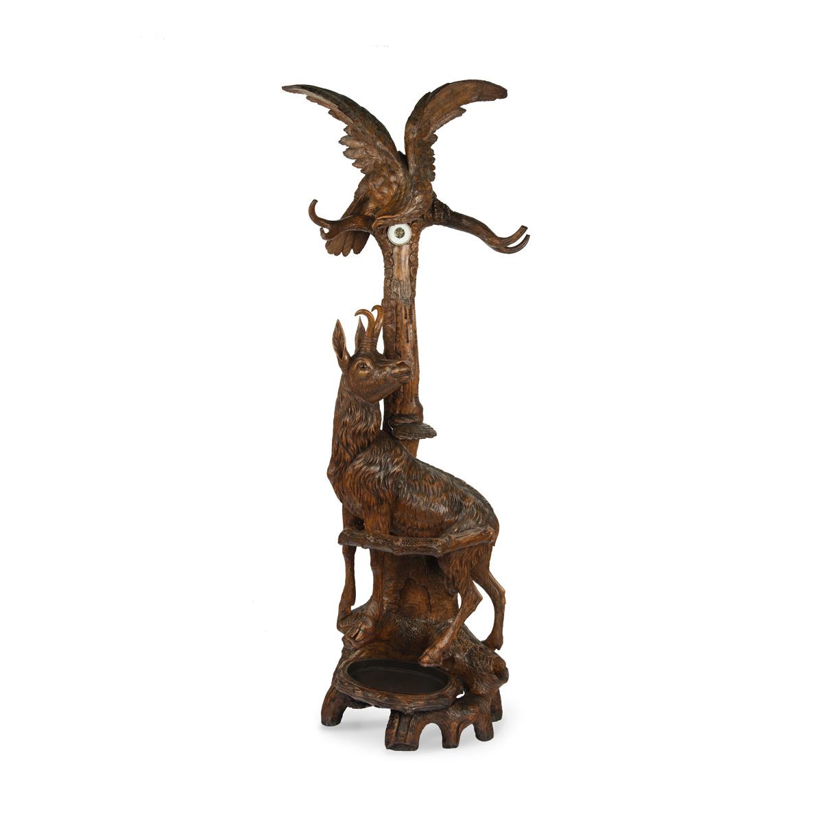 Unusual ‘Black Forest’ Walnut Eagle & Chamois Hall Stand (1 of 11)