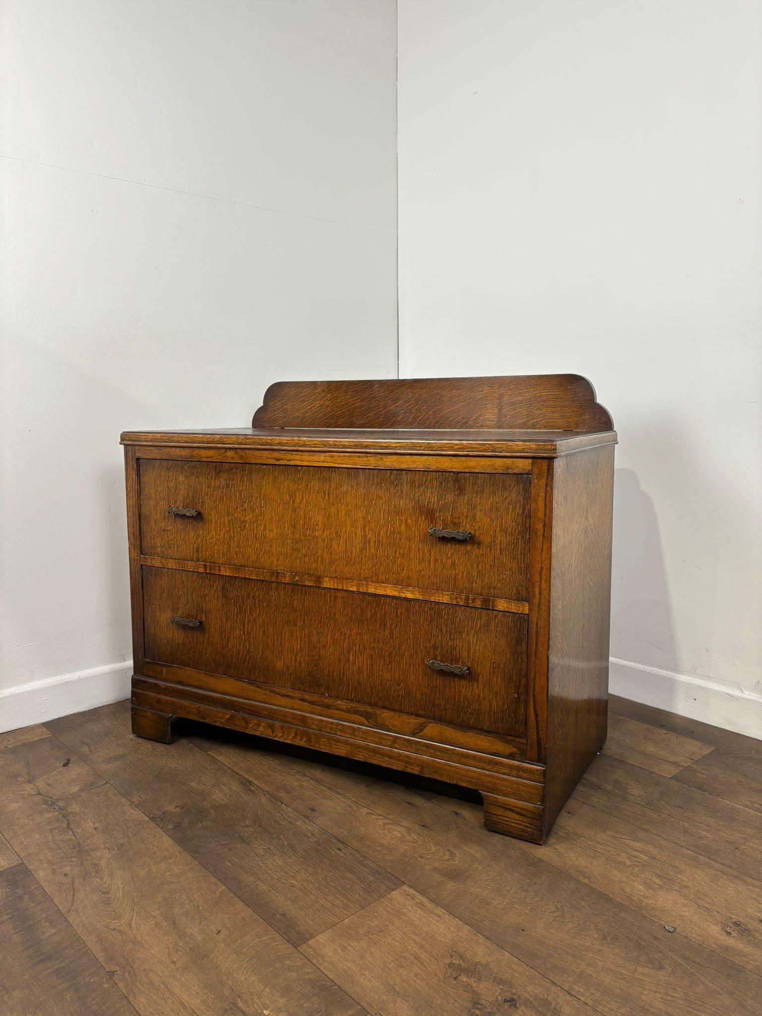 Vintage Oak Two Drawer Chest (1 of 1) Vintage Oak Two Drawer Chest (1 of 1)
