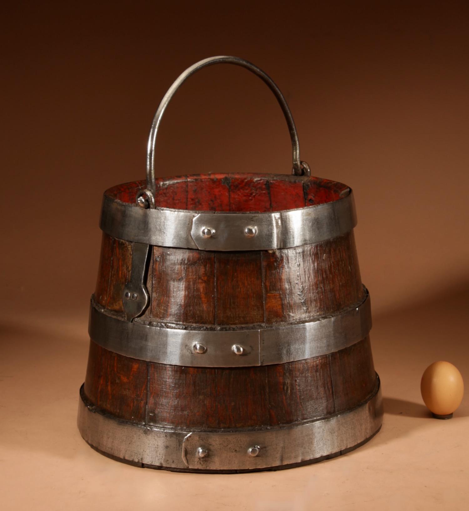 Oak & Wrought Iron Bound Coopered Bucket (1 of 7)