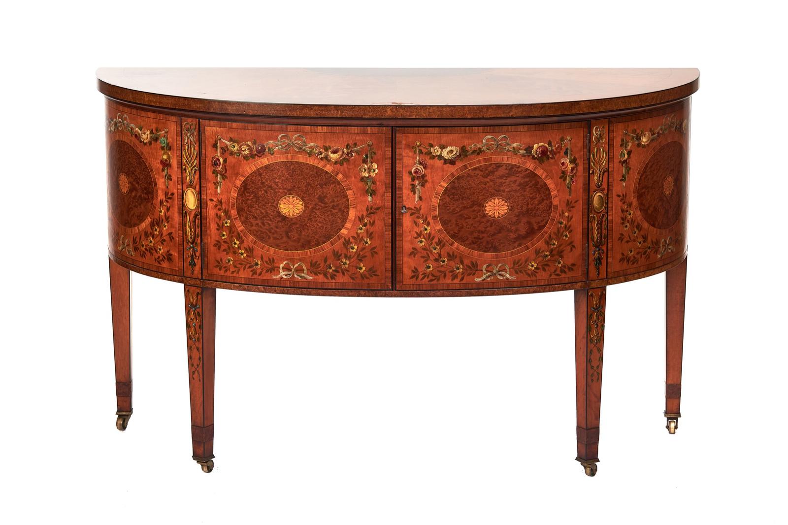 Fine Satinwood Inlaid & Painted 2 Door Commode by Maple & Co (1 of 10)