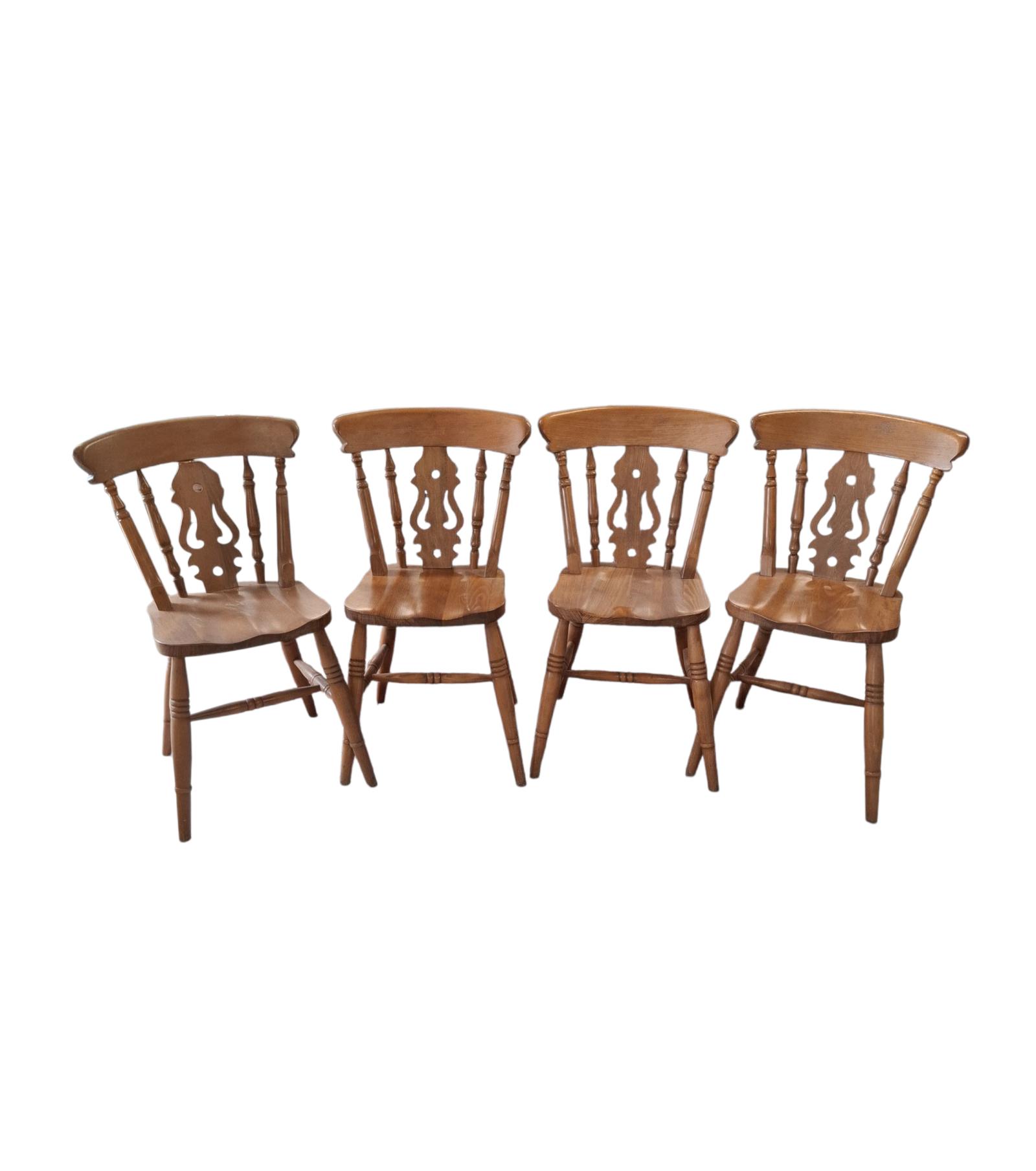 Victorian Elm & Beech Farmhouse Kitchen Fiddleback Chairs (1 of 2)
