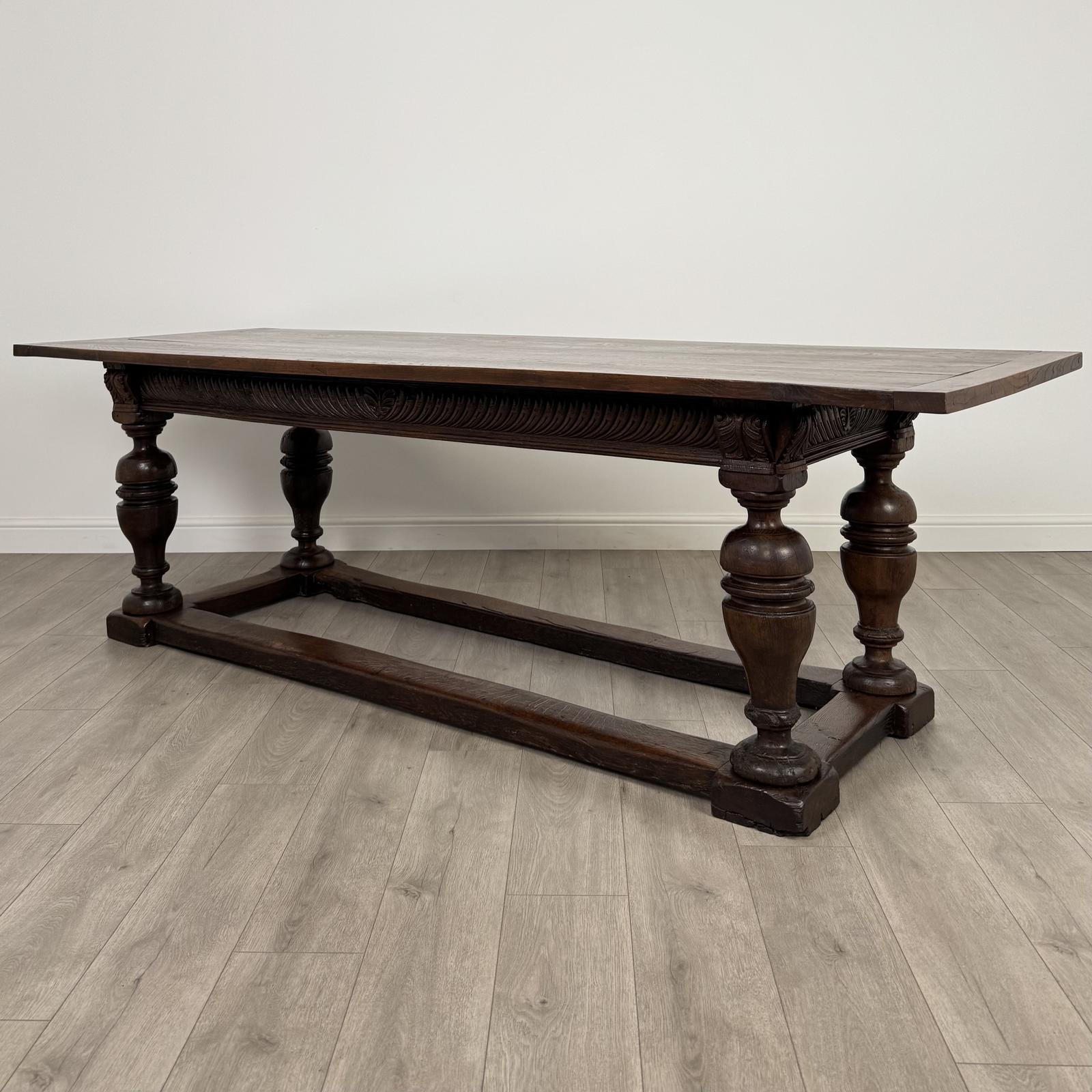 Antique 18th Century Large Plank Top Dining Table In Oak (1 of 6)