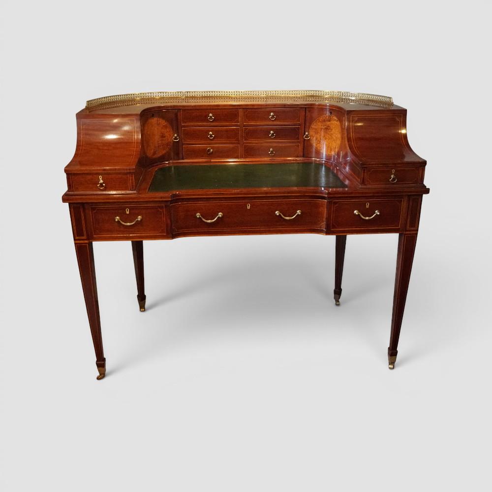 Edwardian Inlaid Mahogany Carlton House Desk (1 of 8) Edwardian Inlaid Mahogany Carlton House Desk (1 of 8)
