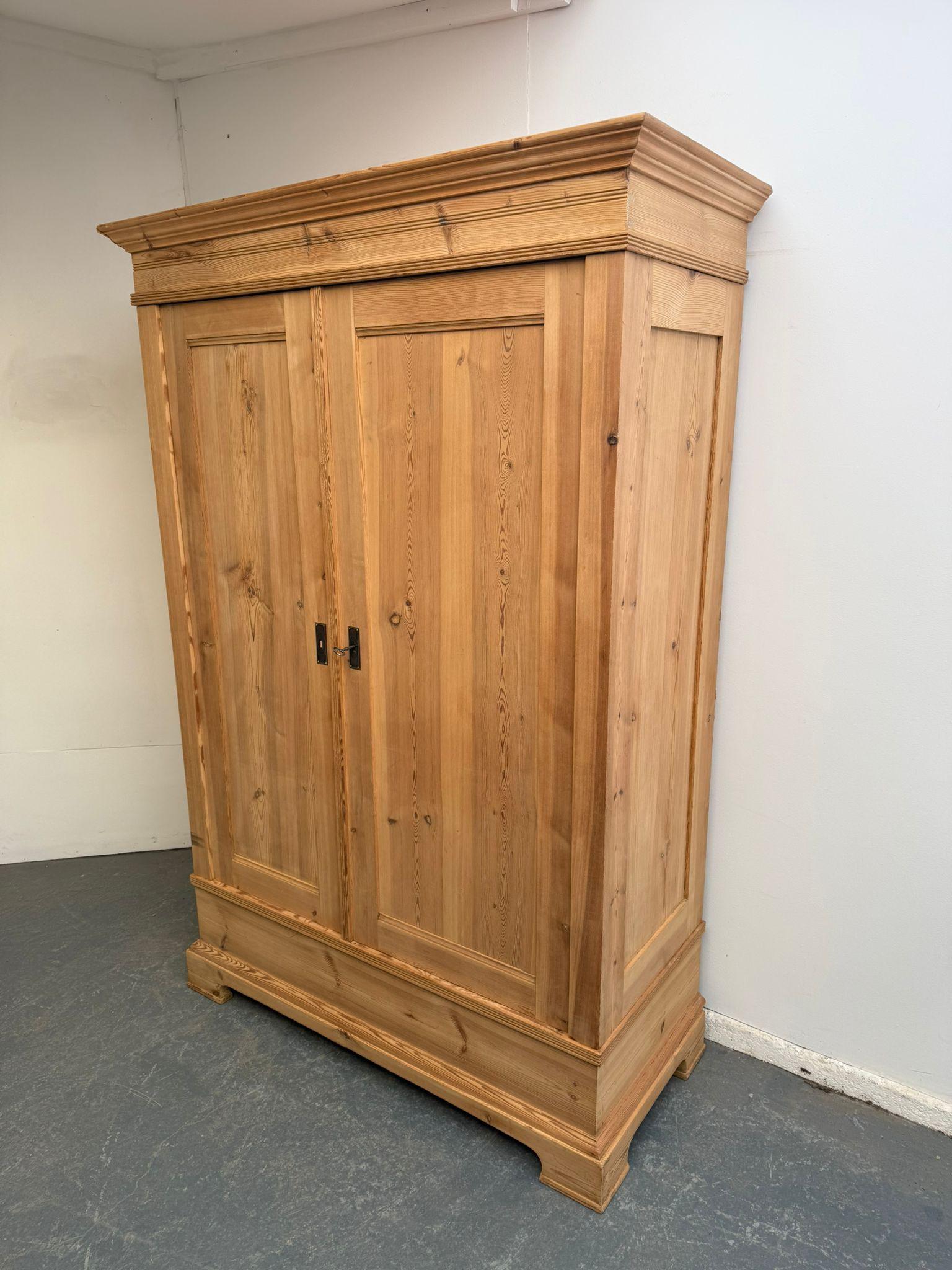 Quality Victorian Antique Pine Combination Knockdown Wardrobe to wax / paint (1 of 10)