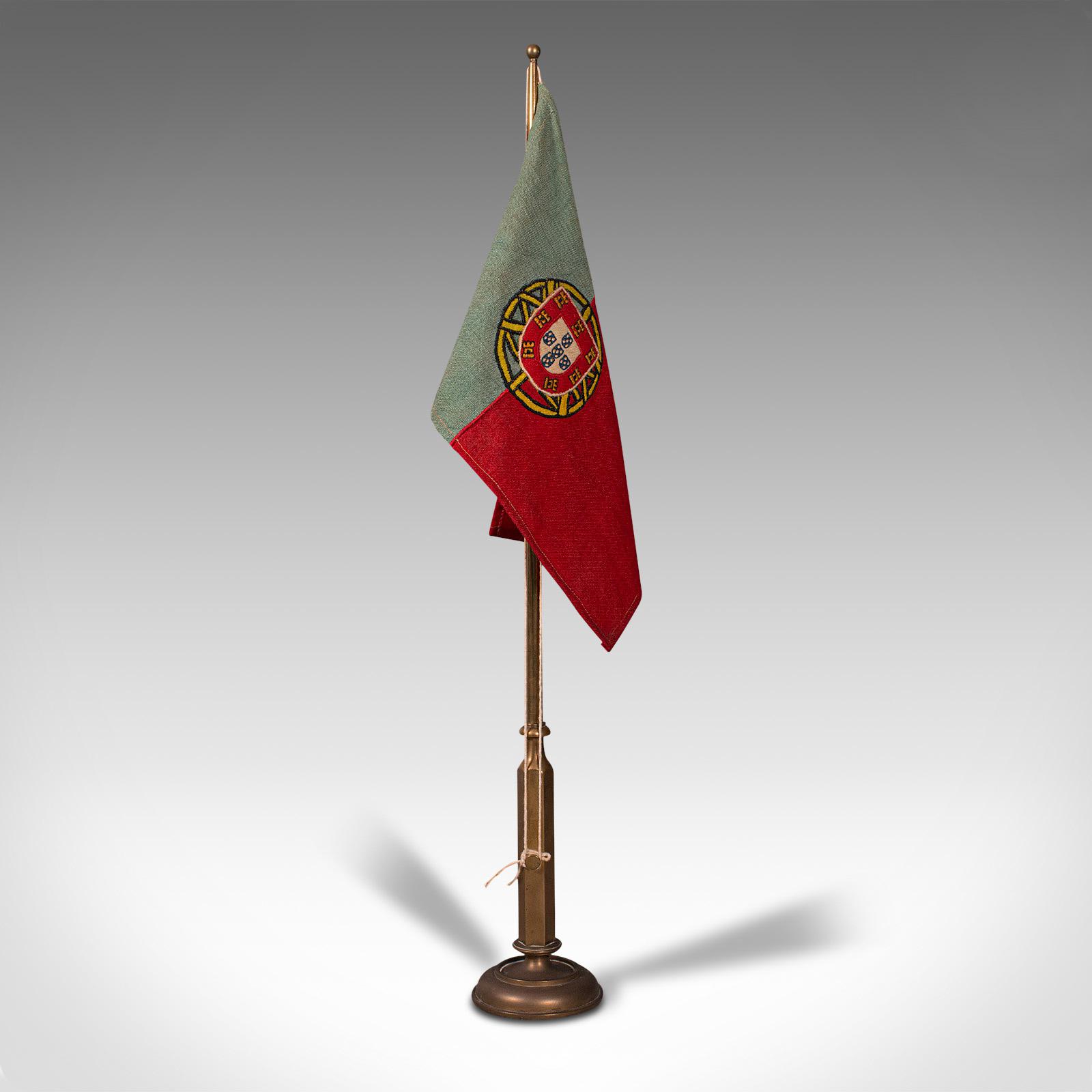Antique Diplomat's Desk Flag, Continental, Brass, Portuguese, Circa 1920 (1 of 10) Antique Diplomat's Desk Flag, Continental, Brass, Portuguese, Circa 1920 (1 of 10)