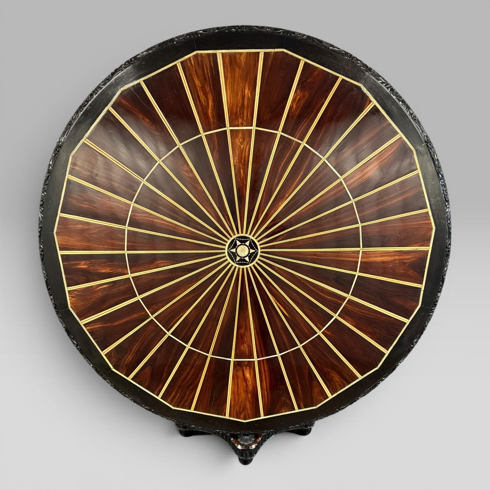 Antique Ceylonese Ebony & Calamander Centre Table, Circa 1840 (1 of 6) Antique Ceylonese Ebony & Calamander Centre Table, Circa 1840 (1 of 6)