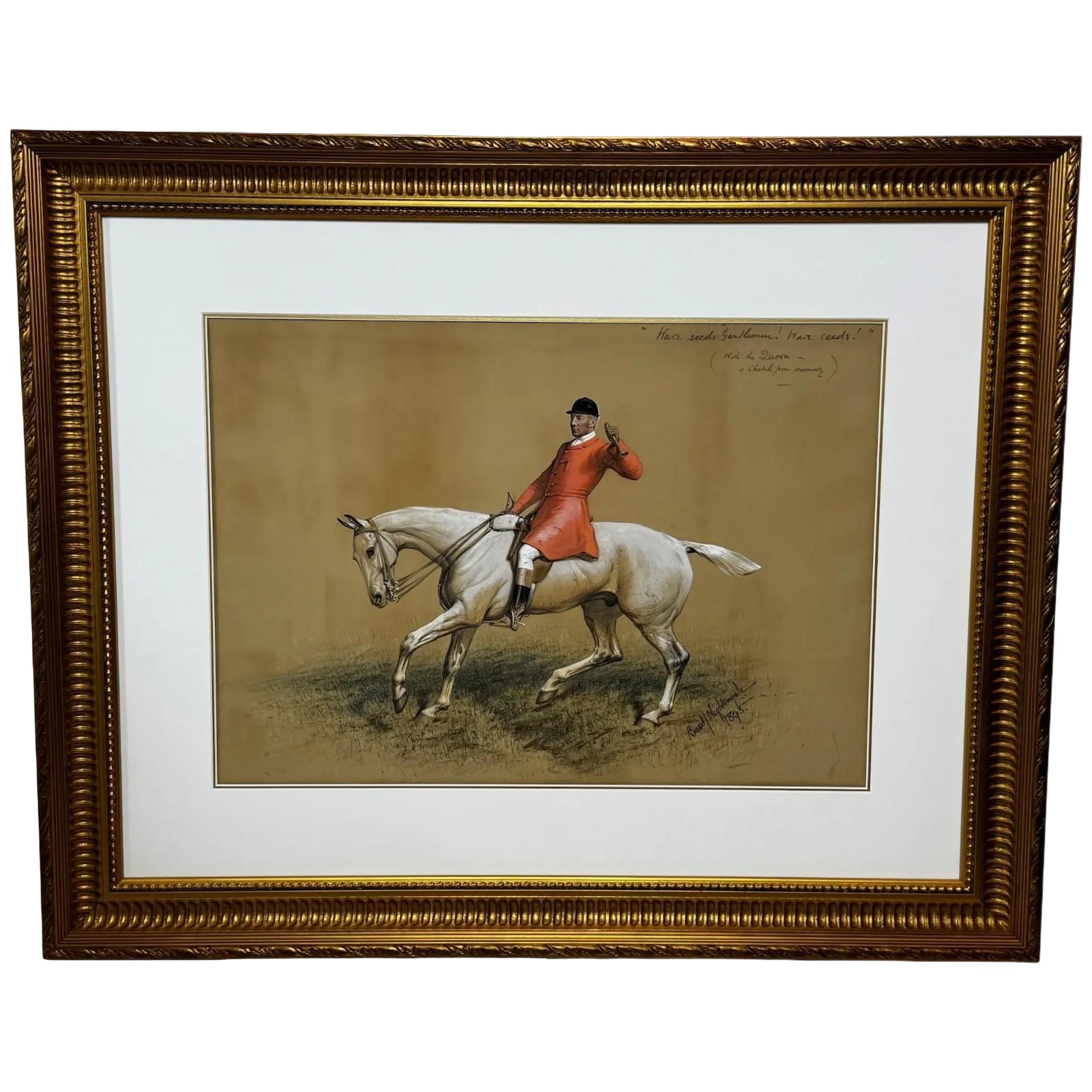 Important Quorn Hunt Sporting Watercolour by Basil Nightingale, Signed 1895 (1 of 15) Important Quorn Hunt Sporting Watercolour by Basil Nightingale, Signed 1895 (1 of 15)