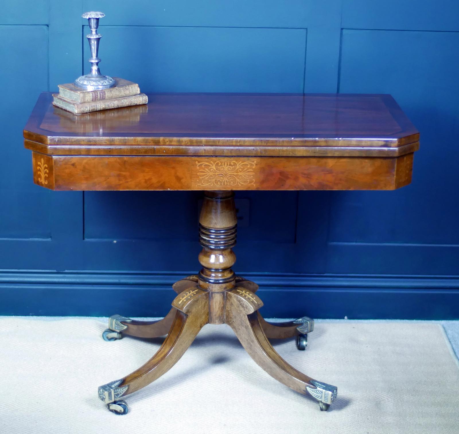 Fine Regency Mahogany Fold Over Card Table (1 of 14)