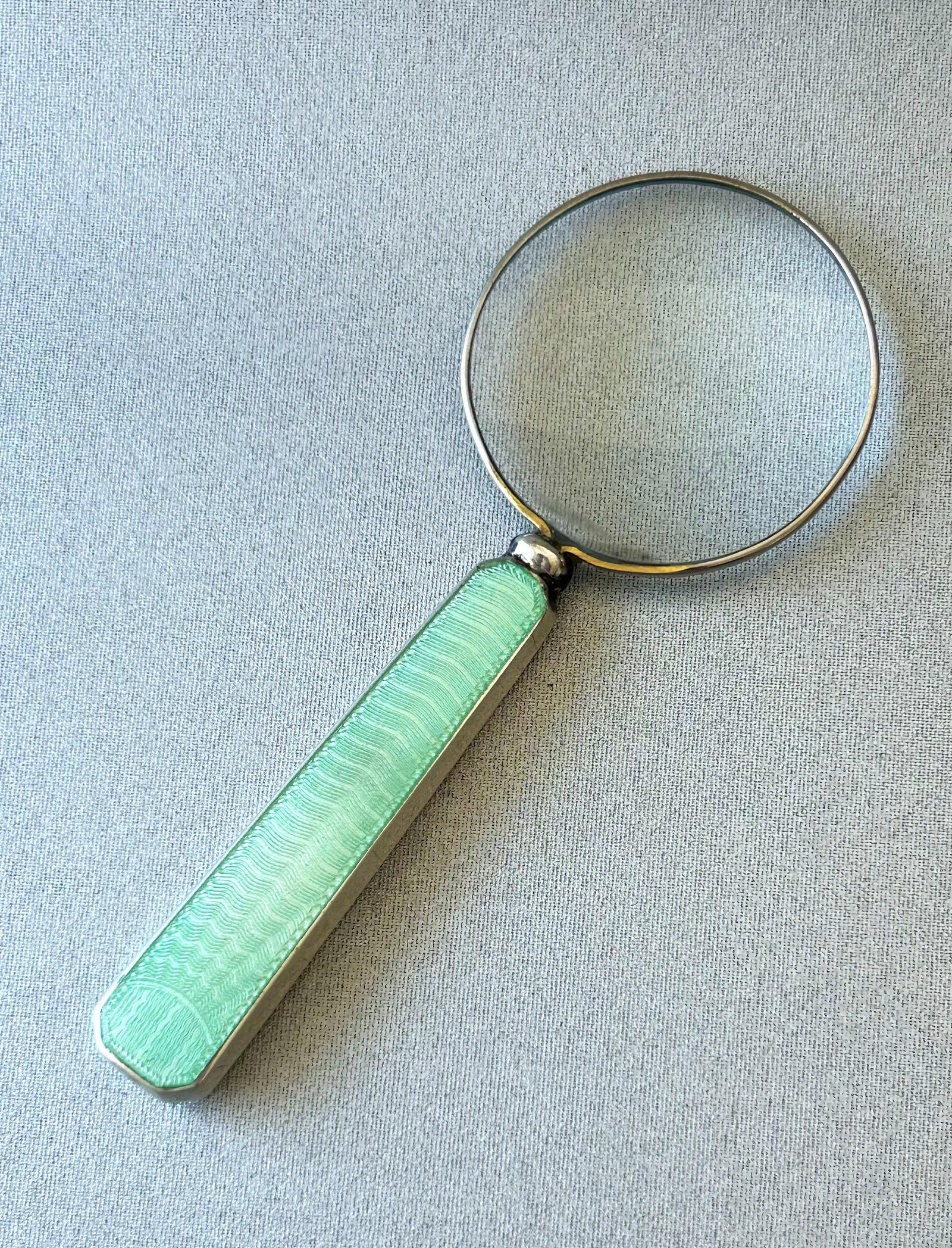 Art Deco Silver & Guilloche Enamel Magnifying Glass (1 of 5) Art Deco Silver & Guilloche Enamel Magnifying Glass (1 of 5)