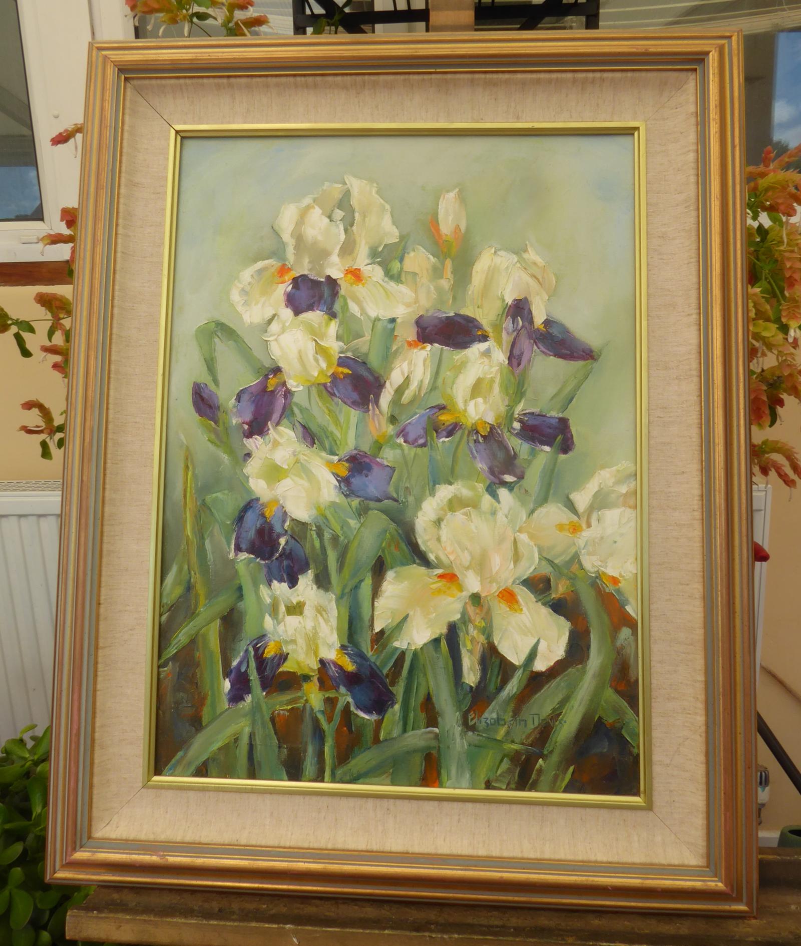 Oil on Canvas Vibrant Flowers Listed Artist Elizabeth Davies (1 of 15)