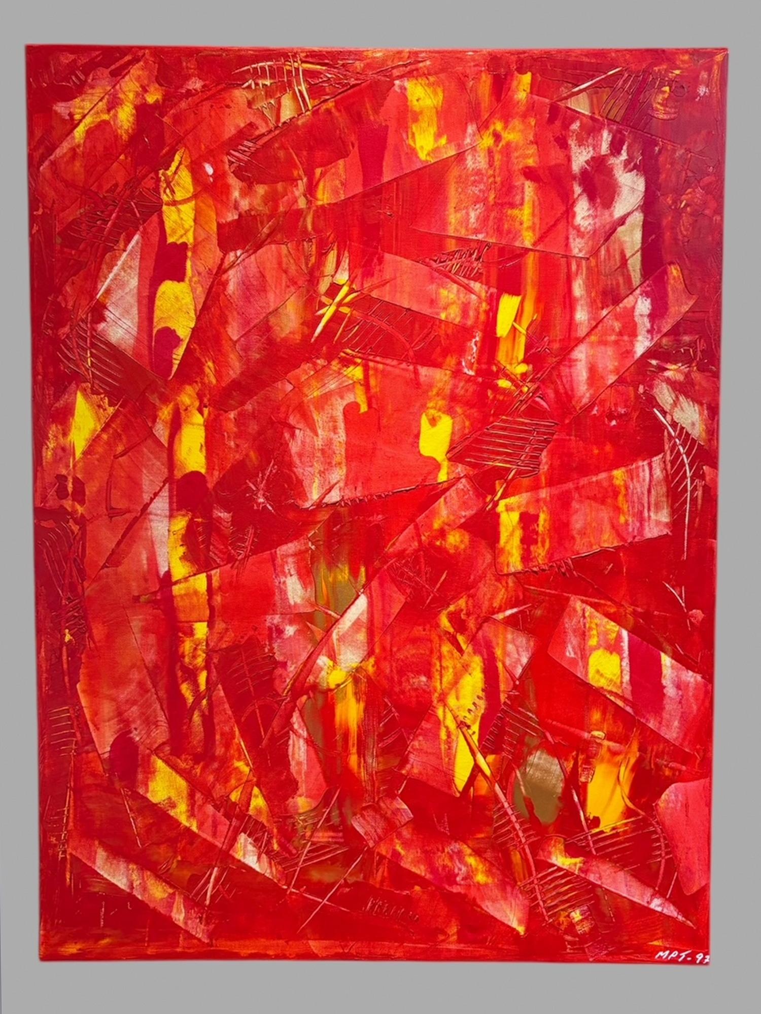 Mark Titcombe- Bright Abstract Expressionism Entitled 'pin Bones' (1 of 8)