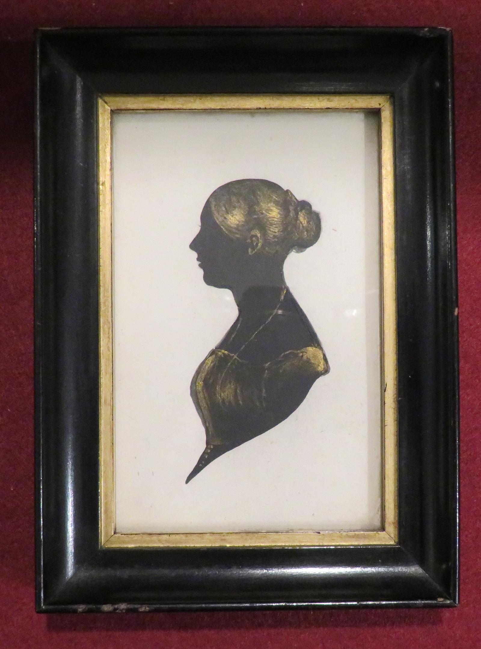 C.1880 HAND PAINTED SILHOUETTE WITH GILT HIGHLIGHTS (1 of 2)