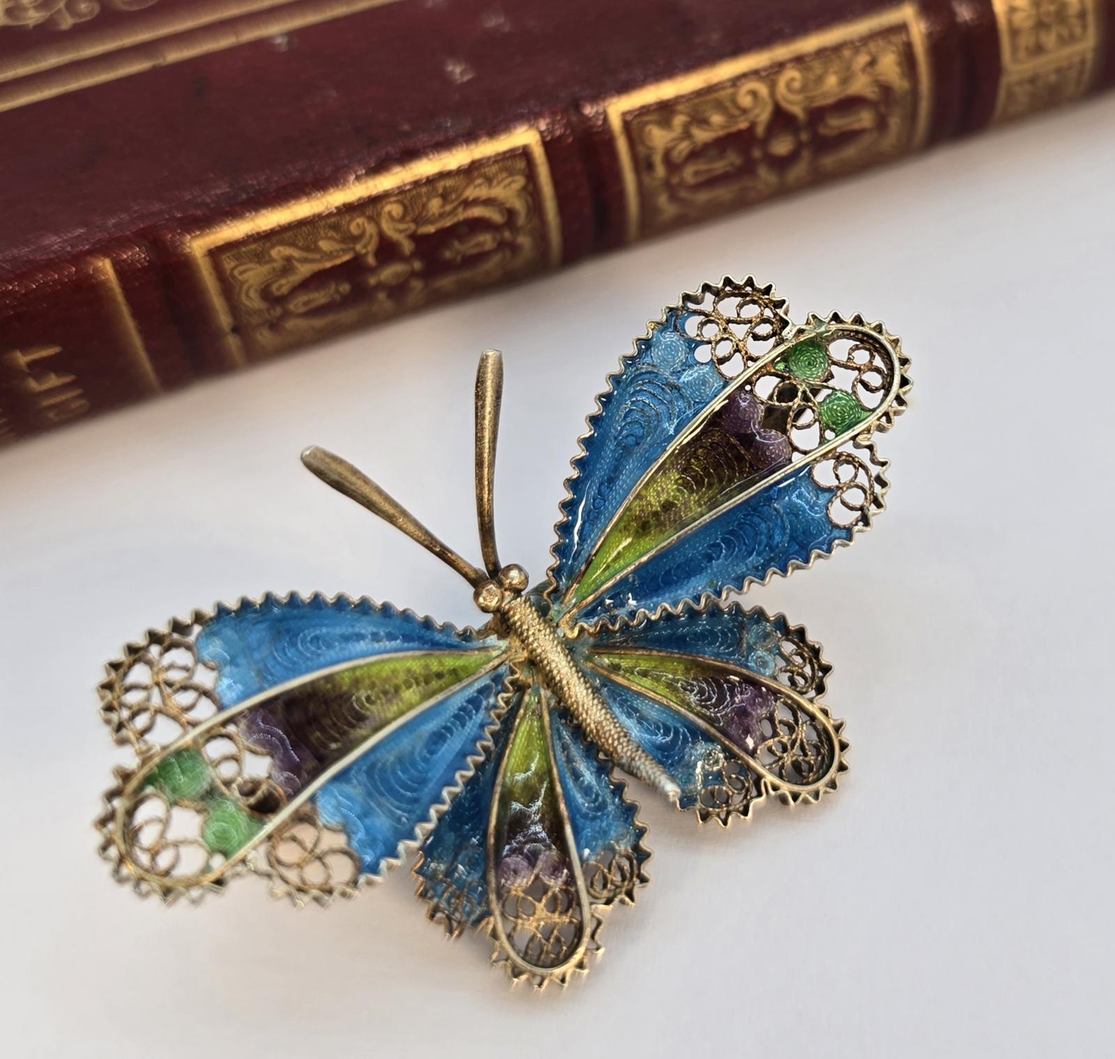 Silver Gilt & Enamel Butterfly Brooch c.1930 (1 of 10) Silver Gilt & Enamel Butterfly Brooch c.1930 (1 of 10)