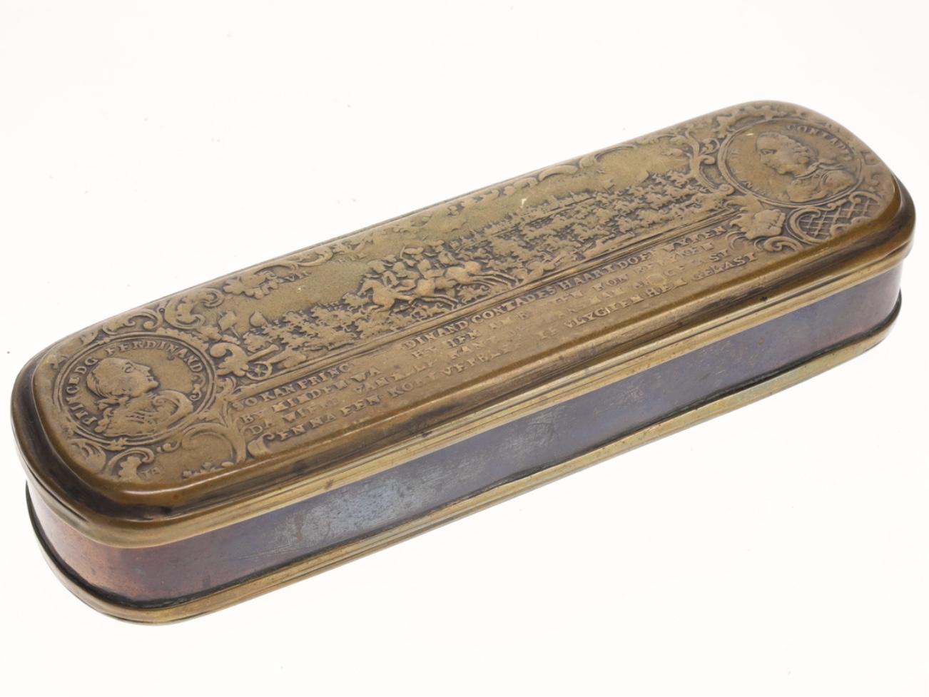 Rare 18th Century German / Dutch Brass Copper Tobacco Tin Battle of Minden 1759 (1 of 20) Rare 18th Century German / Dutch Brass Copper Tobacco Tin Battle of Minden 1759 (1 of 20)