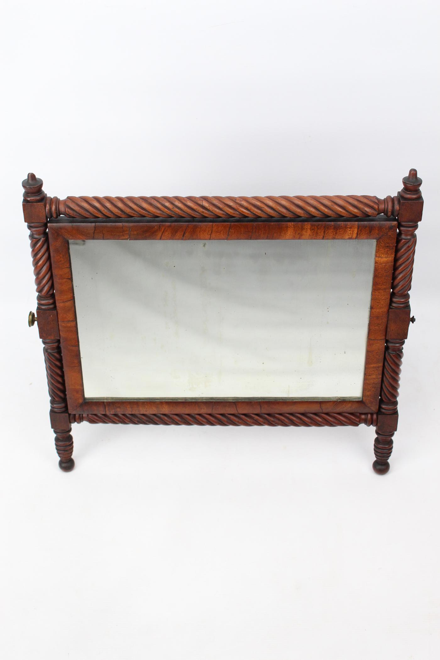 Antique Regency Rope Twist Mahogany Toilet Mirror (1 of 13) Antique Regency Rope Twist Mahogany Toilet Mirror (1 of 13)