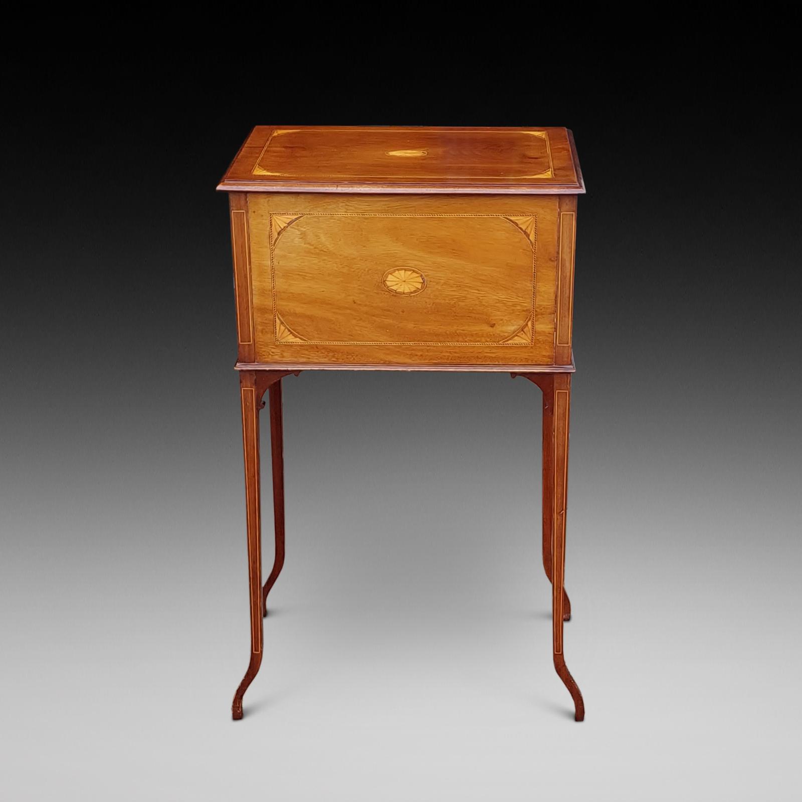 Edwardian Mahogany & Shell Inlaid Work Table (1 of 8) Edwardian Mahogany & Shell Inlaid Work Table (1 of 8)