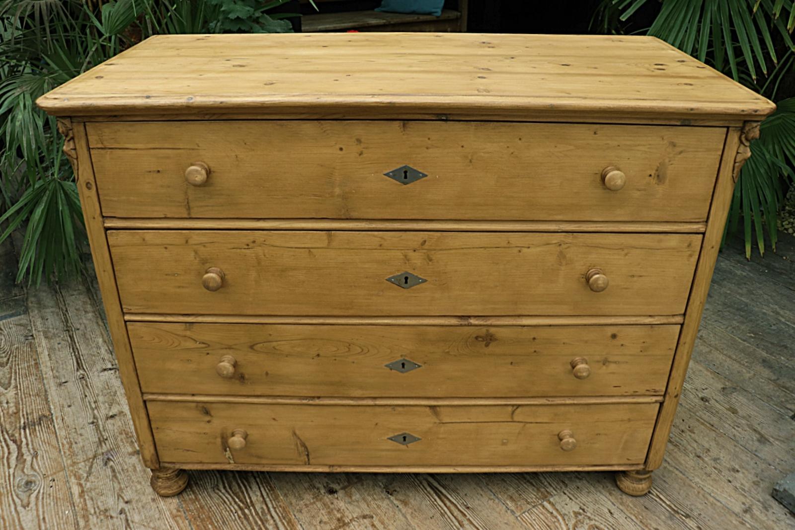 Huge! Quality Old Victorian Pine Chest of Drawers / Sideboard (1 of 12)