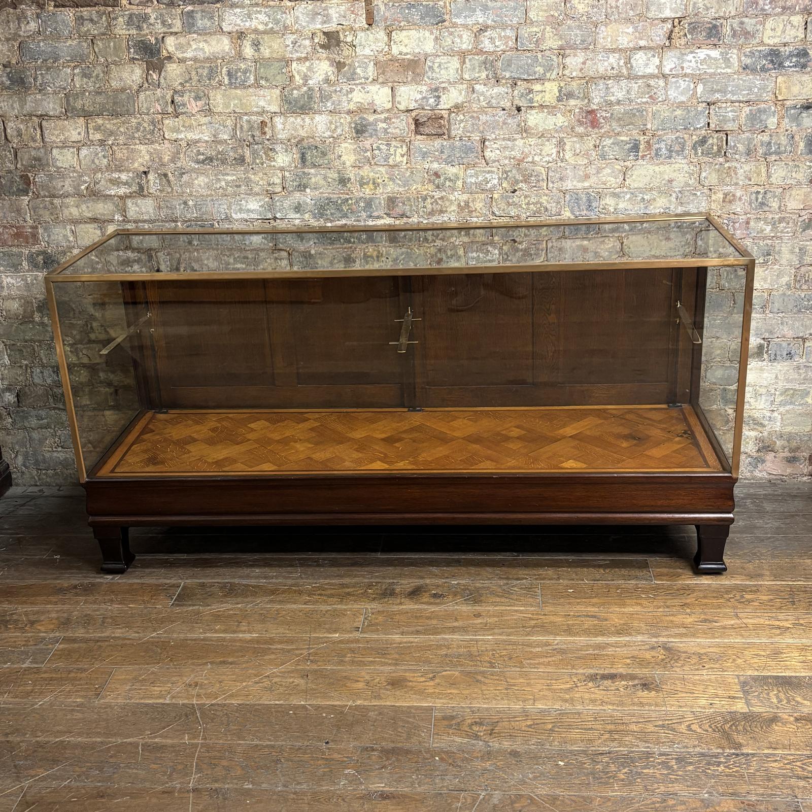 Antique Oak & Brass Display Counter (1 of 7)