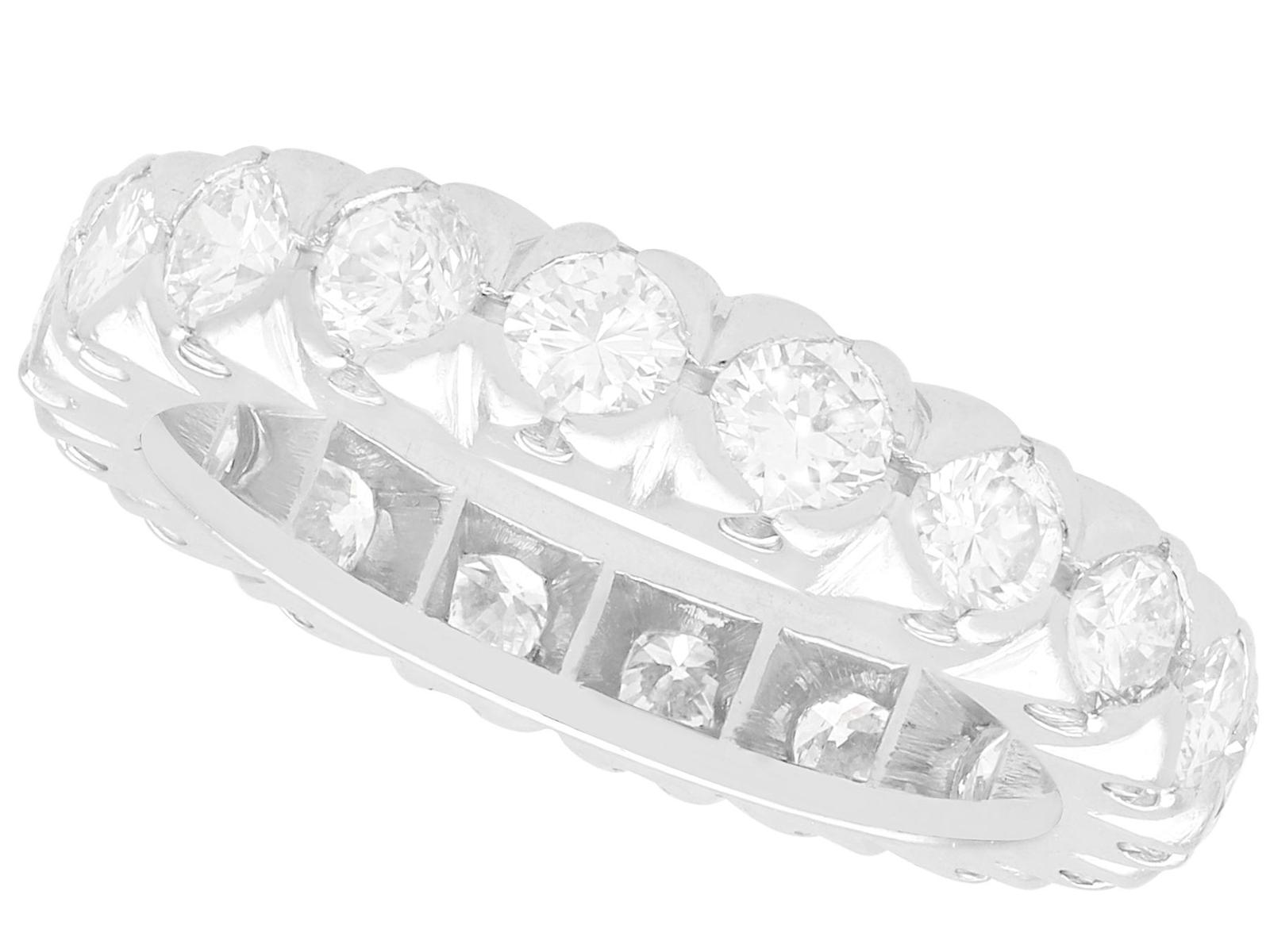 Vintage French 1.85ct Diamond & Platinum Full Eternity Ring c.1950 (1 of 9)