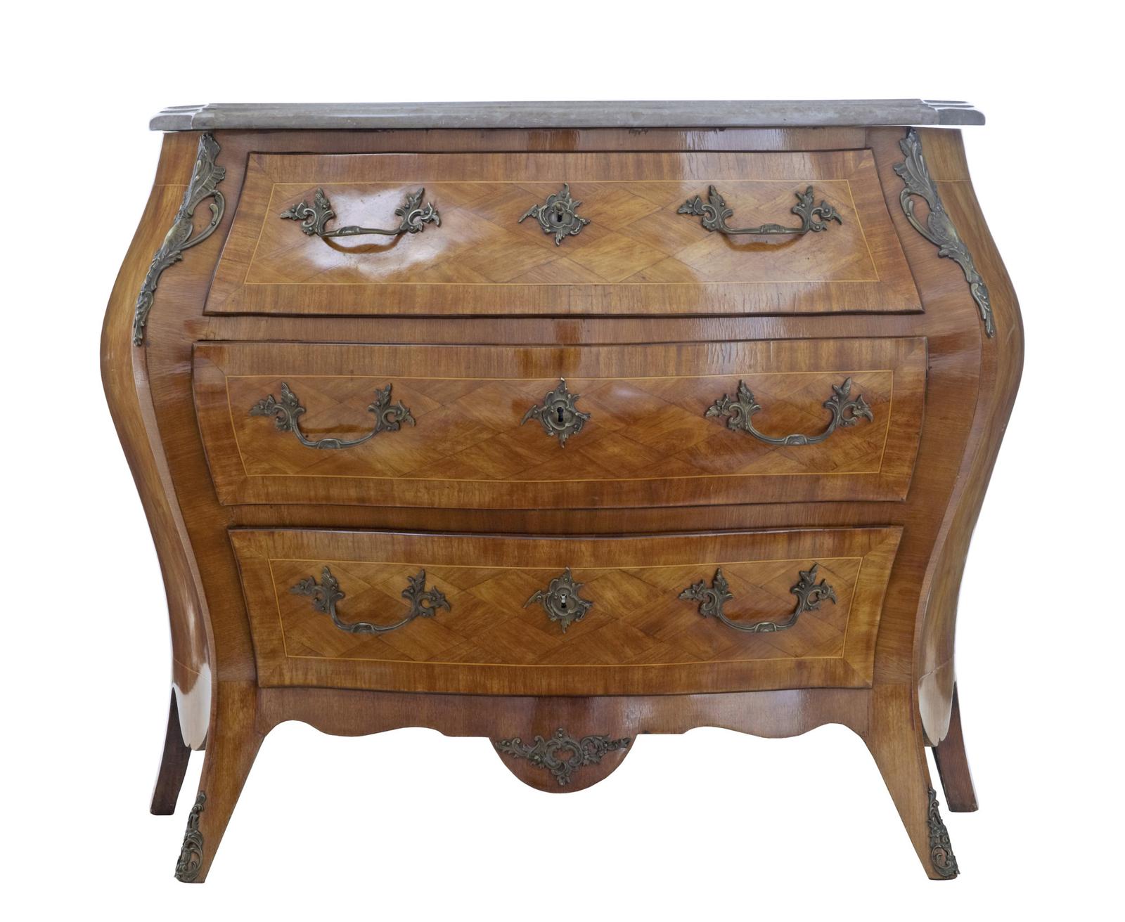 Mid Century French Walnut Marble-top Commode (1 of 9)