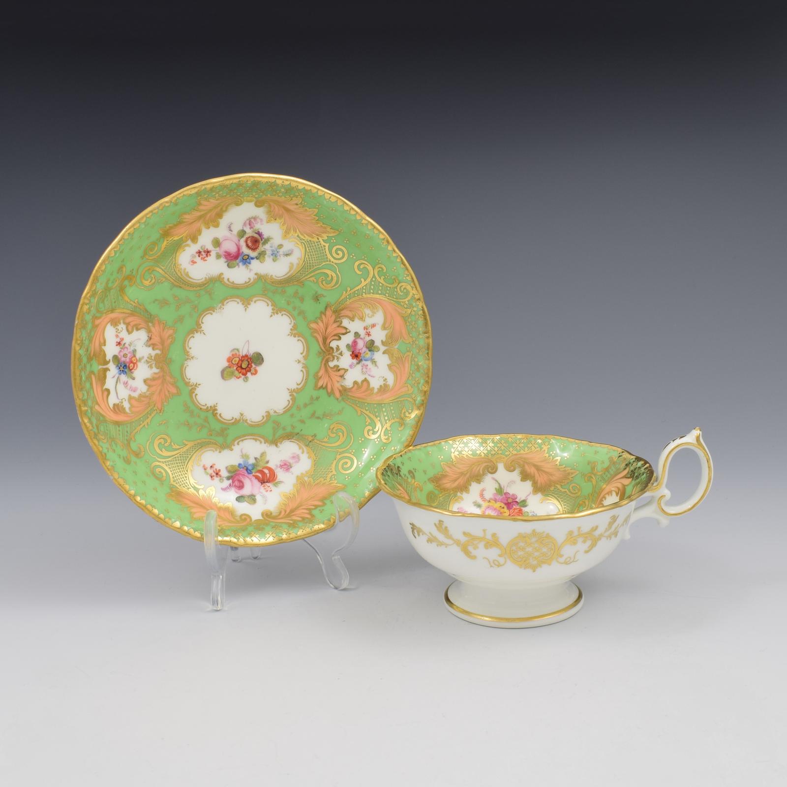 Stunning Minton Porcelain Cup & Saucer "Q" Shape Patt. 6619 c.1840 (1 of 8)