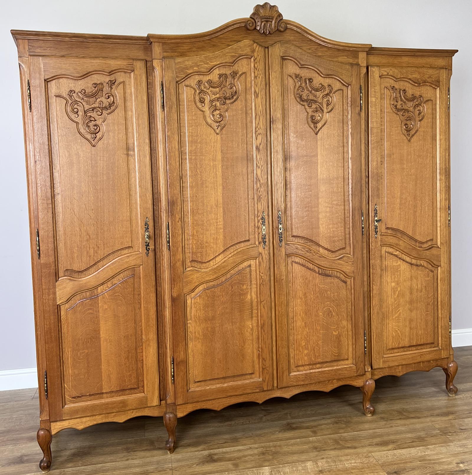 Wardrobe Vintage French Four Door Carved Oak Armoire (1 of 9) Wardrobe Vintage French Four Door Carved Oak Armoire (1 of 9)